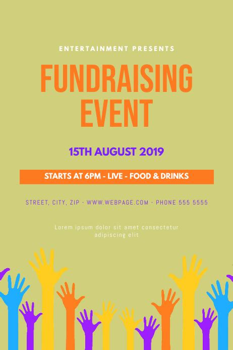 fundraising poster template free|fundraising event poster.